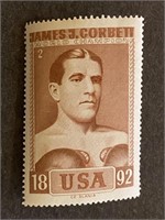 Boxing, JAMES J. CORBETT: Scarce SLANIA Stamp