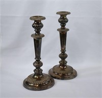 Pair of 12" Silver Plated Candlesticks