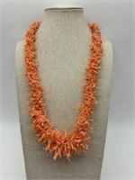 Vintage Angel Skin Coral Long Necklace