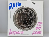 2016 1oz .999 Silver Britannia 2 Pounds