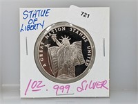 1oz .999 Silver Statue of Liberty Round