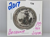 2017 1oz .999 Silver Britannia 2 Pounds