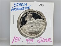 1oz .999 Silver Steam Locomotive Round