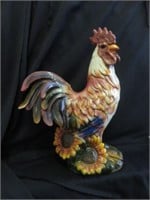 LARGE CERAMIC ROOSTER STATUE 19"T