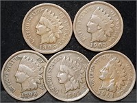 5 Nice Indian Head Cents