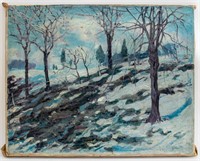 Everett Bryant Winter Landscape Oil on Canvas