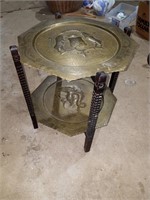 Decorative Octagon Metal & Wood Table