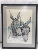 B. Shields Pencil Drawing of Mules