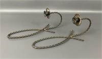 Pair Of Homco Twisted Wire Wall Sconces