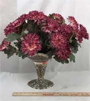 Artificial Floral Arrangement with Ornate Vase