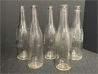 (5) 1940s/50s Pepsi Cola Glass Soda bottles