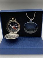 NEW COMPASS & MAGNIFYING GLASS NECKLACE SET