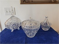 Vintage Candy Dishes. Lead Crystal.