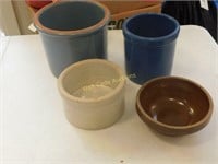 Crocks/ Pottery - Lot of 4
