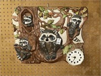 Raccoon wall clock