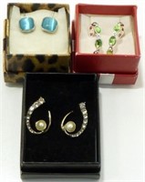 3 Pairs of Earrings in Boxes