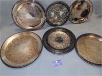 Assorted Platted Silver Trays