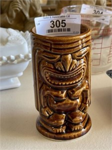 Vintage Hawaiian Tiki Glazed Cup