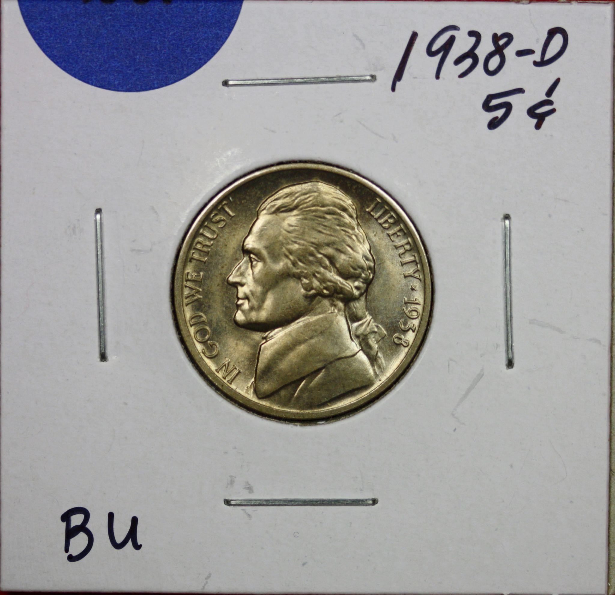 1938-D Jefferson Nickel BU