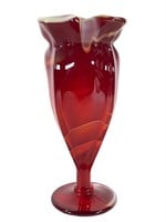 Imperial Red Slag Art Glass Mold Form Vase