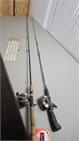 2- fishing poles and reels