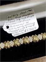 14KT Y/GOLD 1.50CT 128 DIAMOND BRACELET