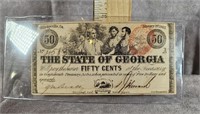 1863 THE STATE OF GEORGIA FIFTY CENTS