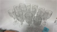 13 pcs cut glass stemware