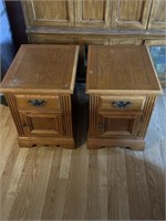 Broyhill End Tables with Drawer, Door, Magazine