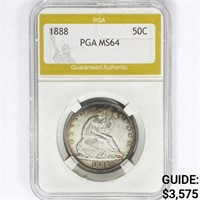 1888 Seated Liberty Half Dollar PGA MS64