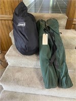 2 camping chairs & Colman inflatable mattress