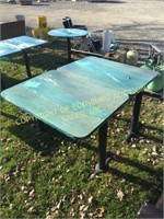 (2) HANDICAPPED TAN MARBLE TABLES