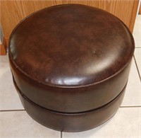 Brown Sales. Corp. Leather Hassock