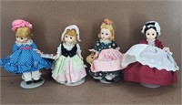 4pc Madame Alexander Dolls w/stands