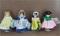 4pc Madame Alexander Dolls w/stands