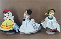 3pc Madame Alexander Dolls w/stands