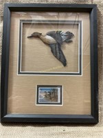 2007 Ducks Unlimited framed postage stamp and Duck