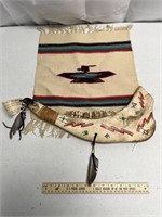 Native American Tapestry & Painted Cow Jawbone