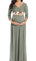 ($49) Maternity Maxi Dress  Wrapped V Neck