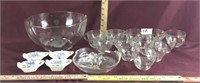 Vintage Crystal Bowls with Cups & Other Glassware