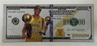 2009 $1,000,000 KOBE BRYANT SILVER NOTE