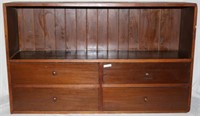 PRIMITIVE PINE HANGING CUPBOARD WITH 4 DRAWERS,