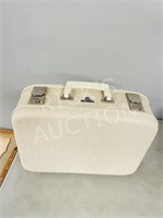 vintage cream color 1950's McBrine suitcase