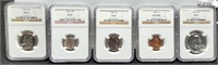 1958 5 Coin Slab Proof Set All NGC PF67