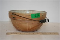 Large Stoneware Bowl w/Wire Bale