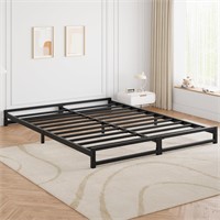 6 Inch Metal Platform Bed Frame  Black (Full)