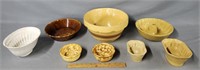 Country Decor Yellow Ware Bowls, Molds