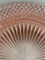 Beautiful pink depression glass plate dish