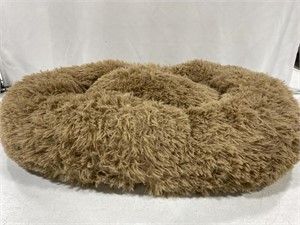 FLUFFY BROWN DOG BED - LIGHTLY USED