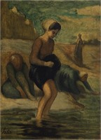 Honore Daumier lithograph "Au bord de l'eau"